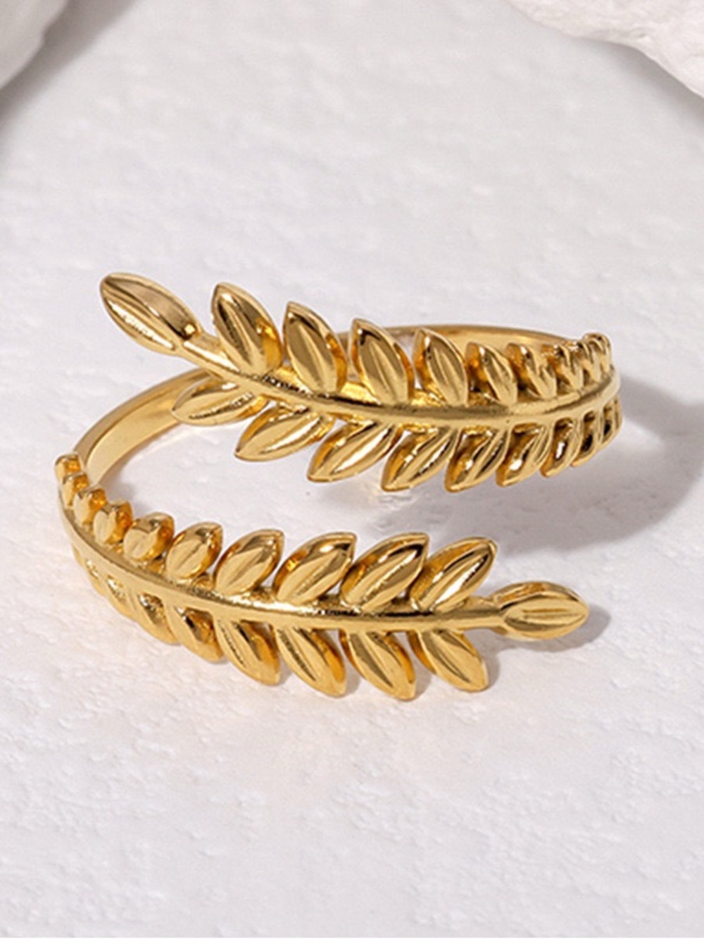 Gold Leaf Open Cuff Bracelet - Women Jewelry